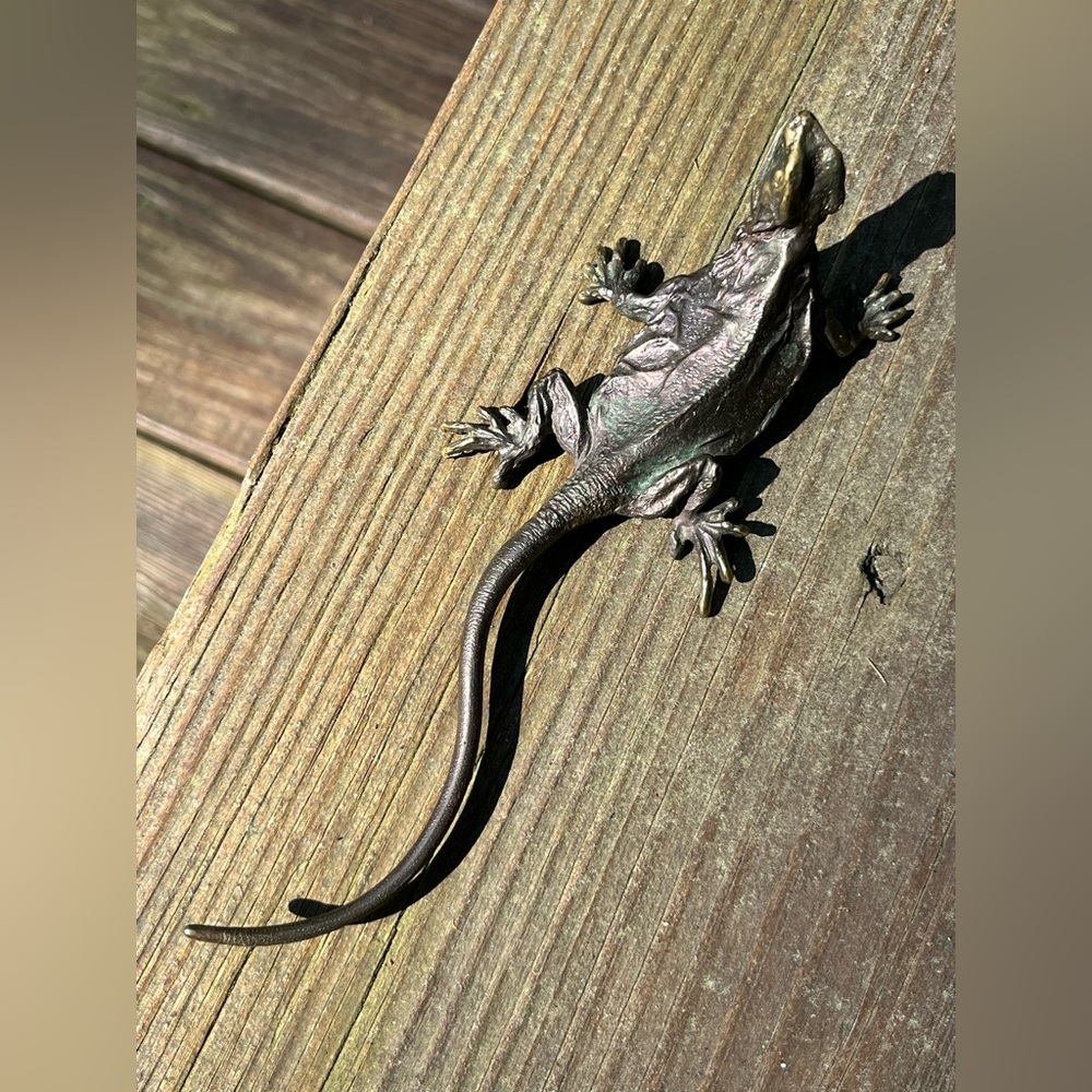 Bronze Lizard Sculpture by Sculptor, Michael Storey